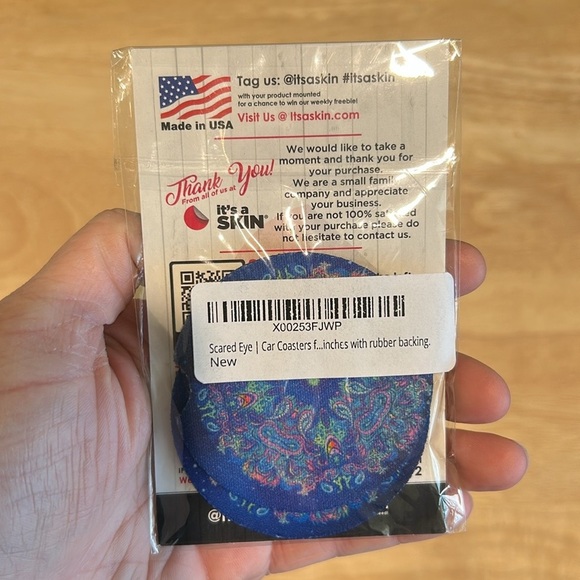 ✨BNWT - Mandala Car Coasters - Set of 2 - 2.56” with Rubber Backing✨ - Picture 6 of 6